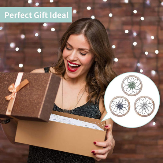 Round Farmhouse Wall Decor Set With Interchangeable Metal Flowers Washed White