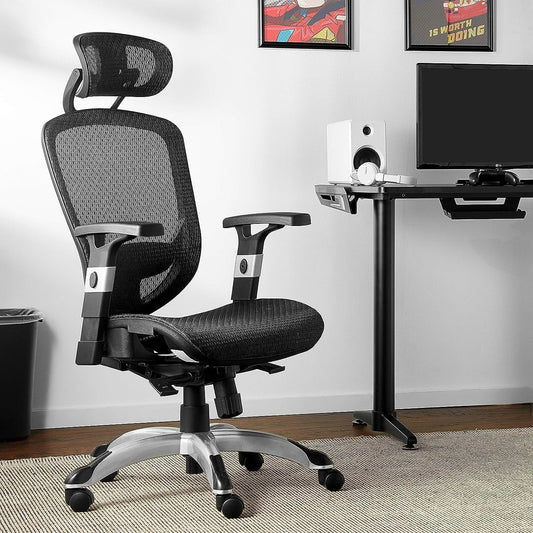Hyken Ergonomic Mesh Swivel Task Chair Adjustable Black Office Chair
