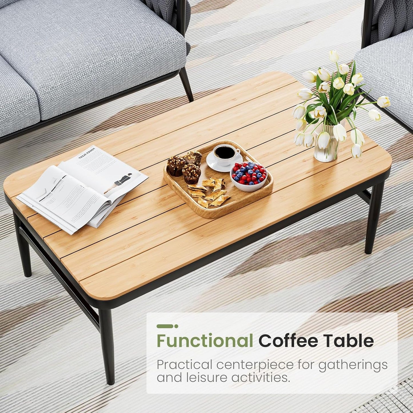 Stylish Outdoor Patio Furniture Set with Waterproof Cushions