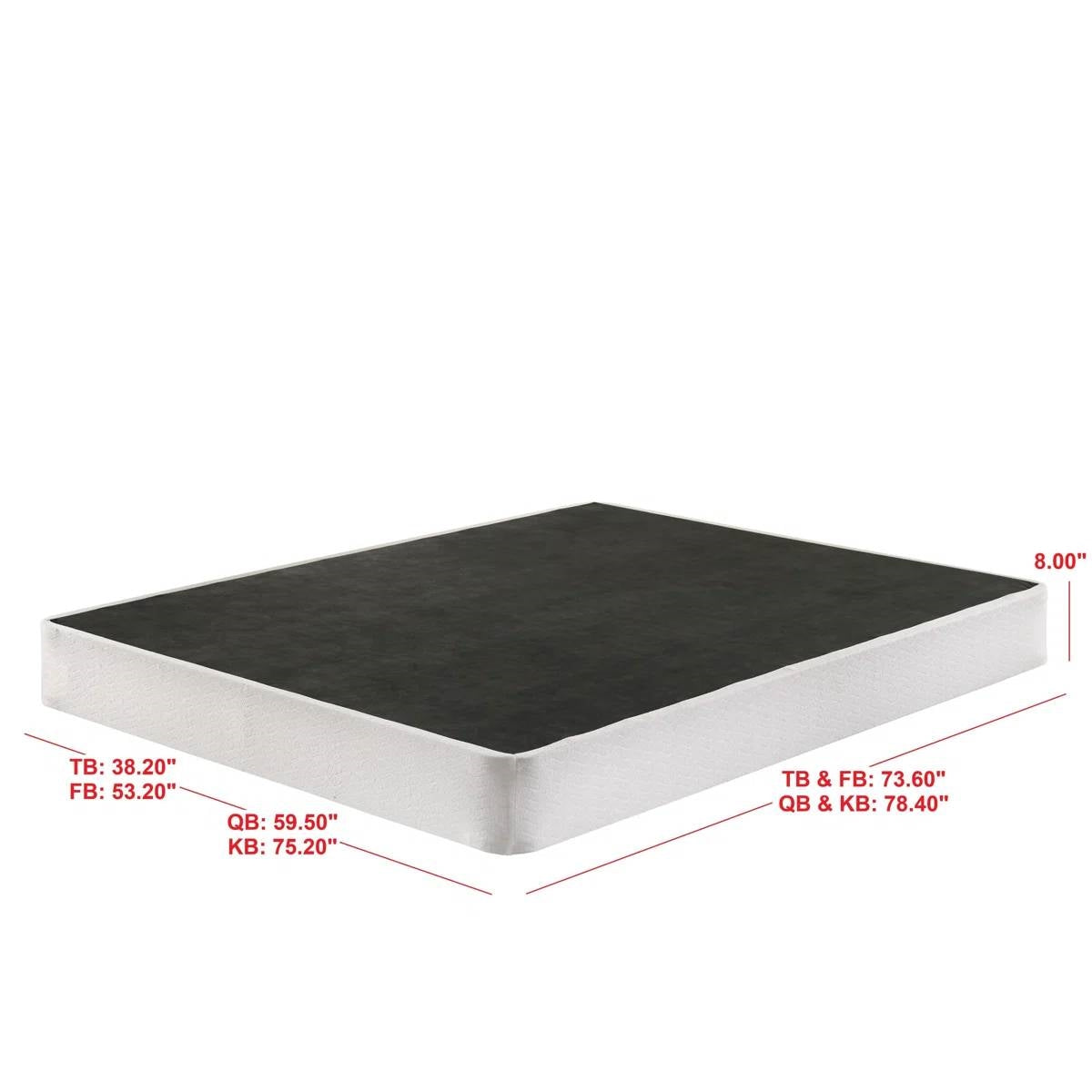 Full size 8-inch Metal Frame Box-Spring Mattress Foundation with Cover