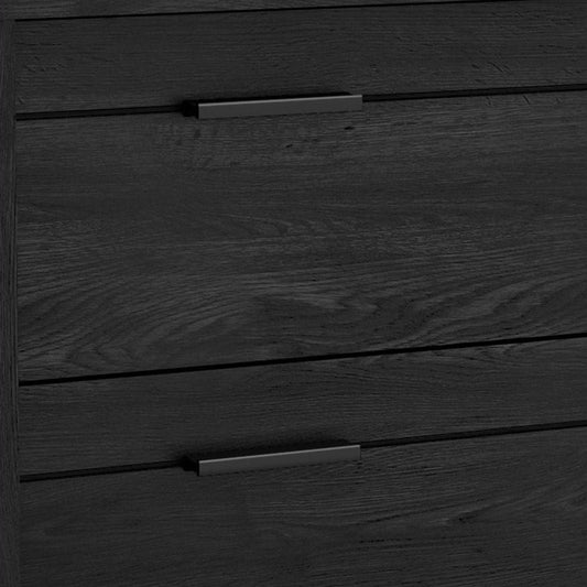 Modern Bedroom Nightstand in Grey Black Wood Finish