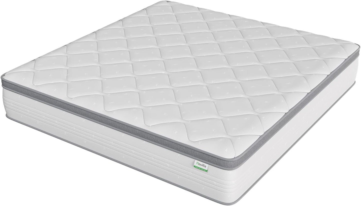 Queen Hybrid Mattress 12 Inch Soft Pillow Top Comfort