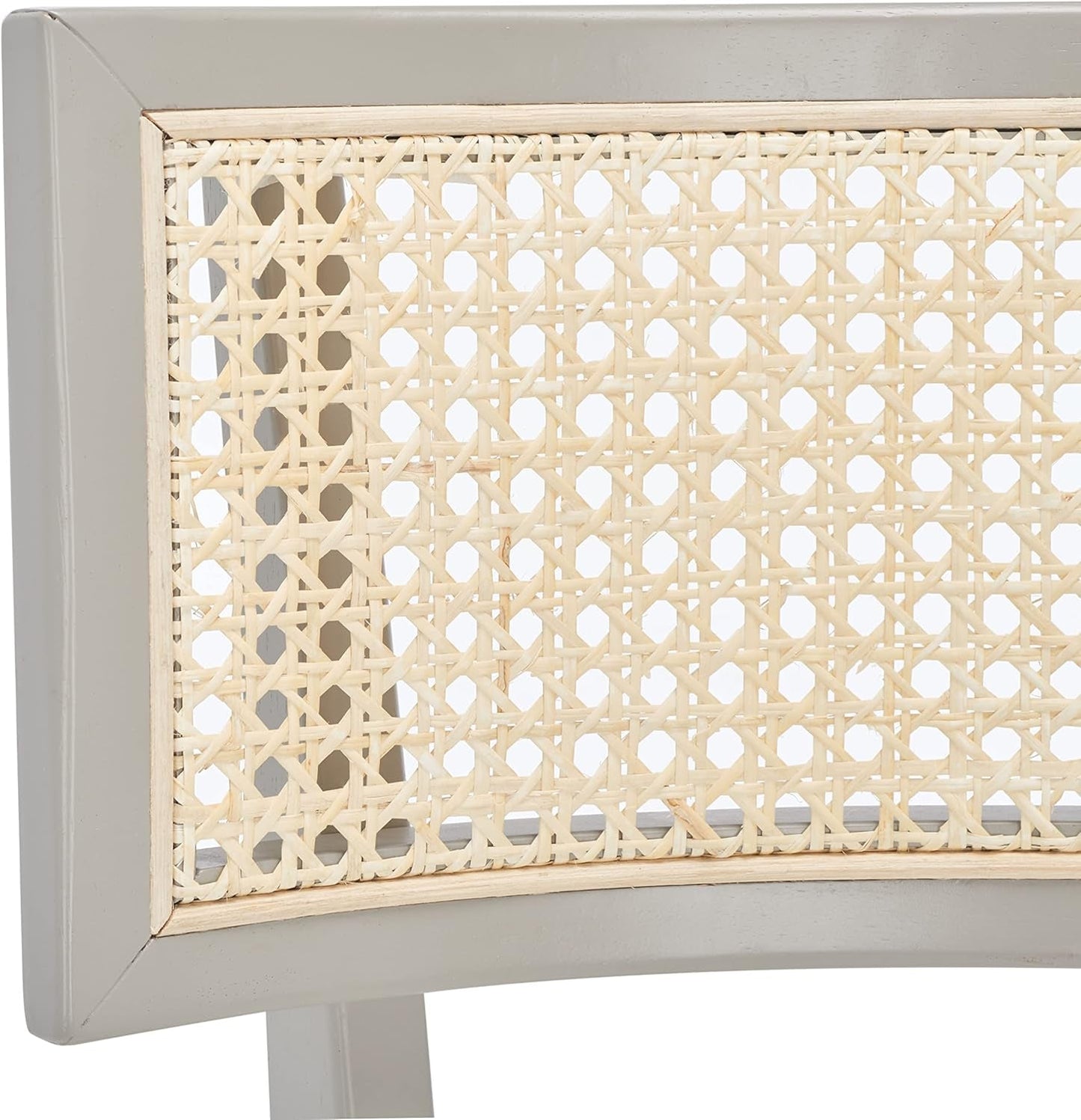 Coastal Grey Cane Seat Cushion Dining Chair For Kitchen