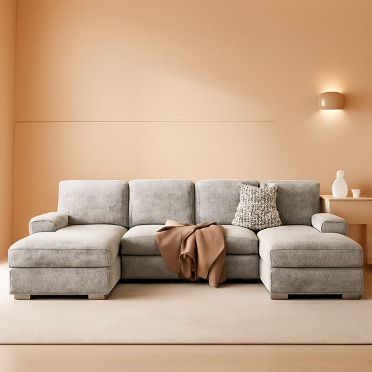 2 Piece Fabric Sectional Sofa With Reversible Chaise