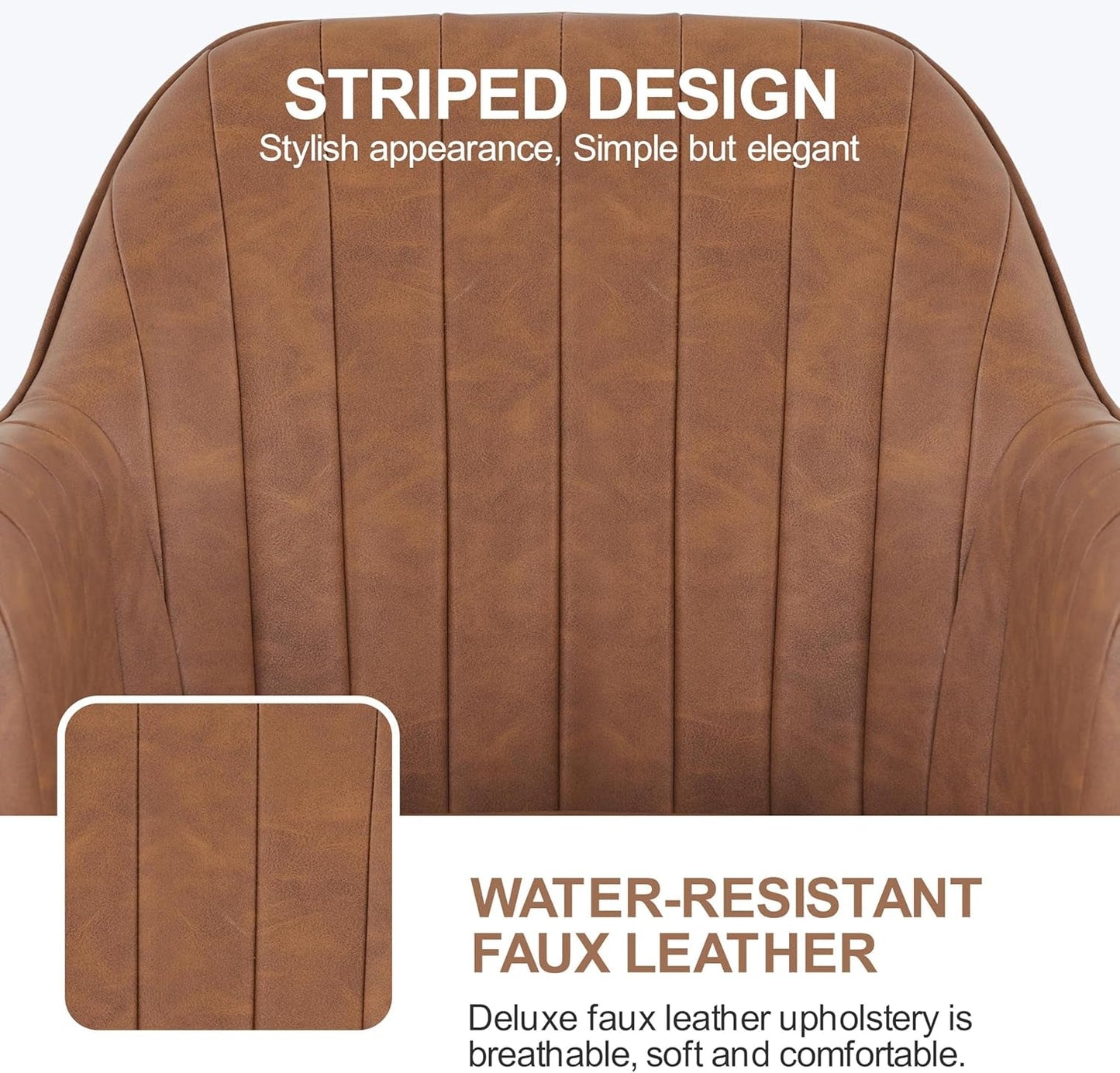 Height Adjustable Brown Ergonomic Office Desk Chair