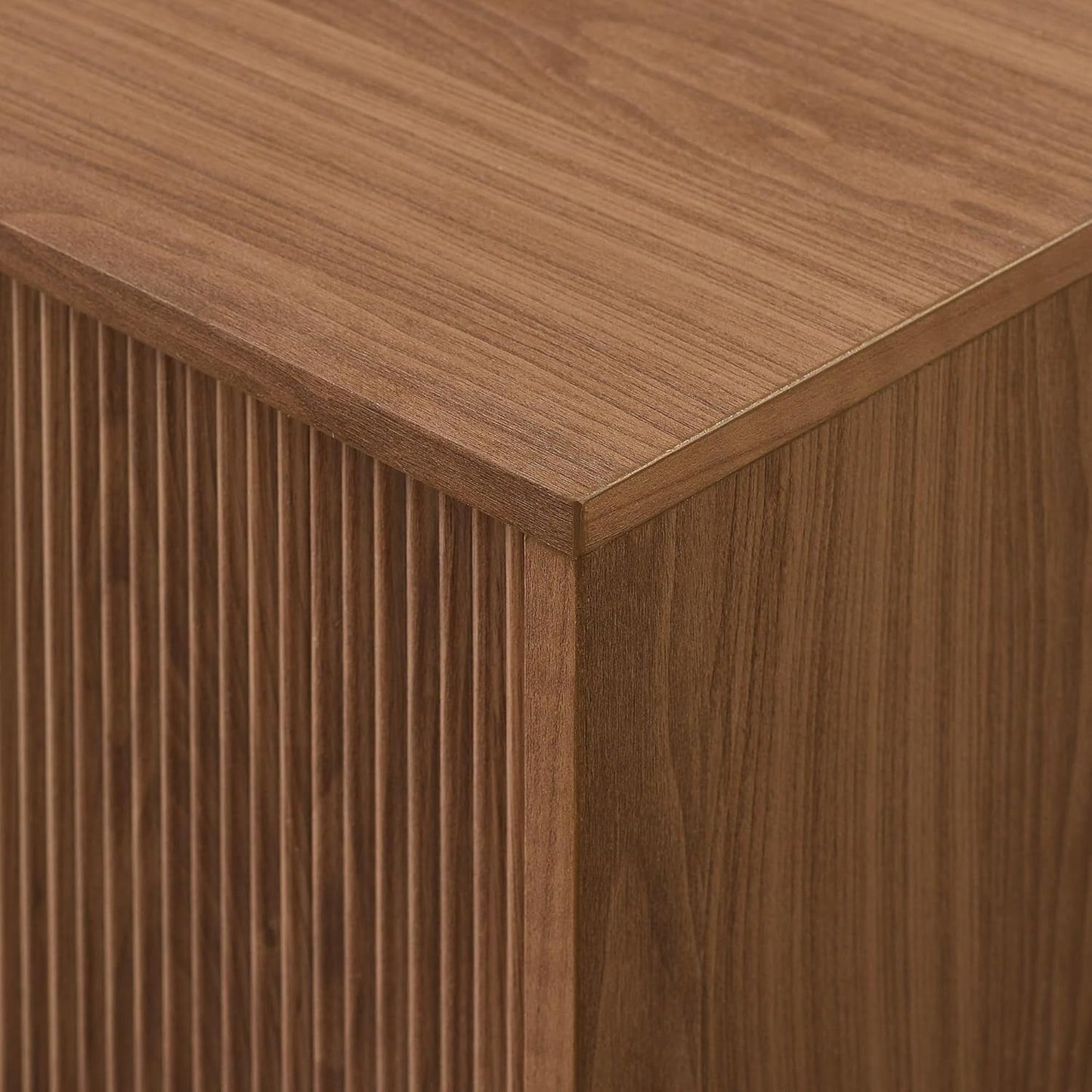 Walton Modern Fluted Door Low TV Stand For 65 Inch TV Mocha