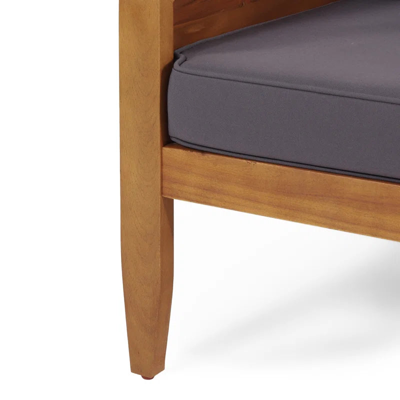 Acacia Wood Five Person Modular Patio Conversation Cushions