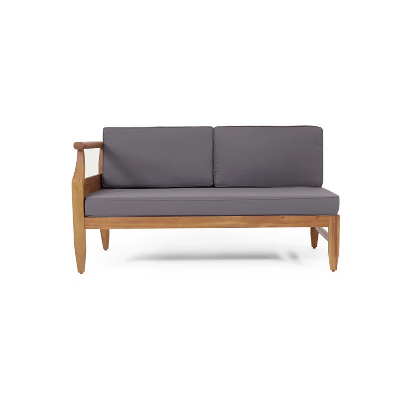 Acacia Wood Five Person Modular Patio Conversation Cushions