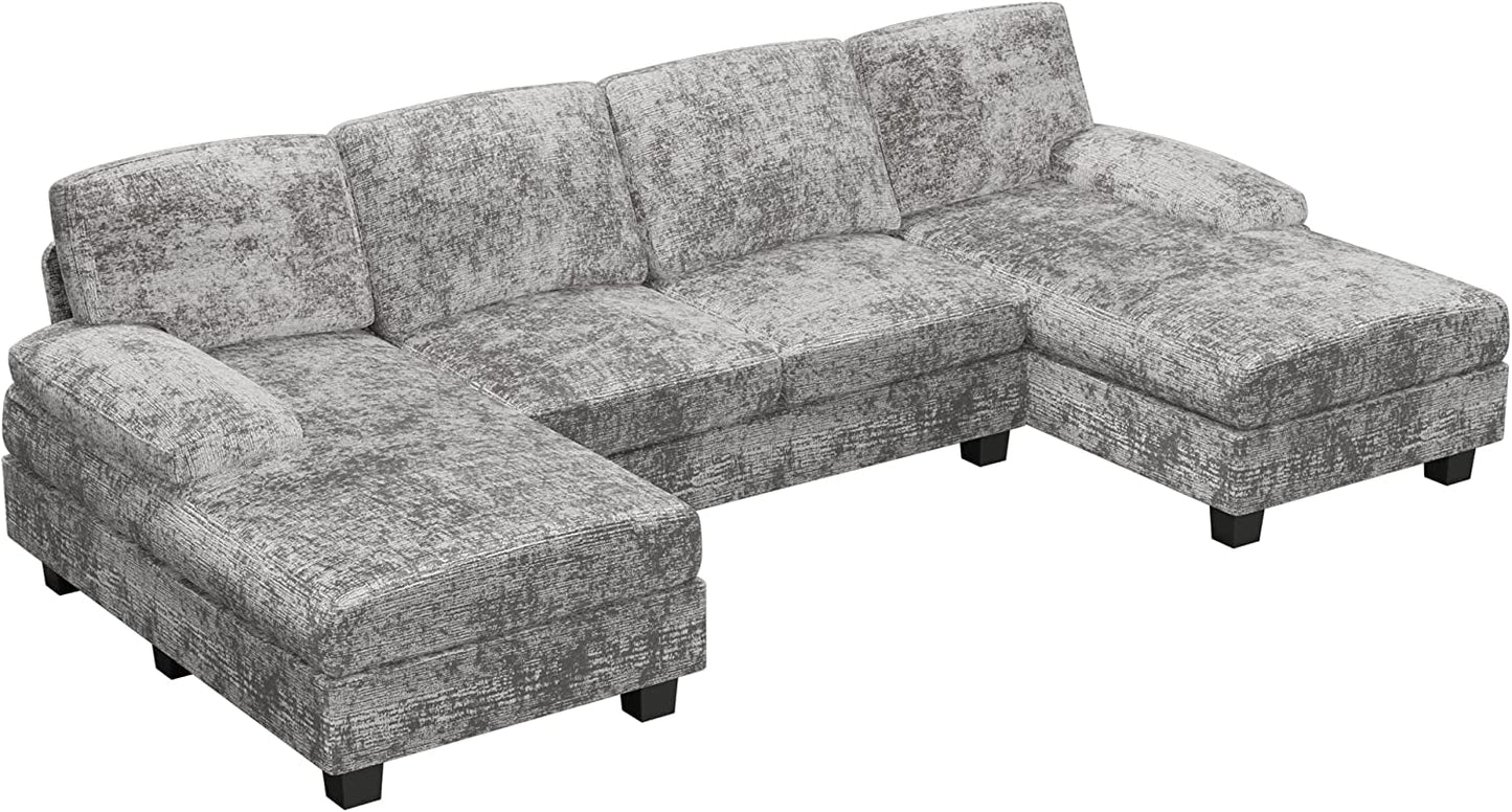 2 Piece Fabric Sectional Sofa With Reversible Chaise
