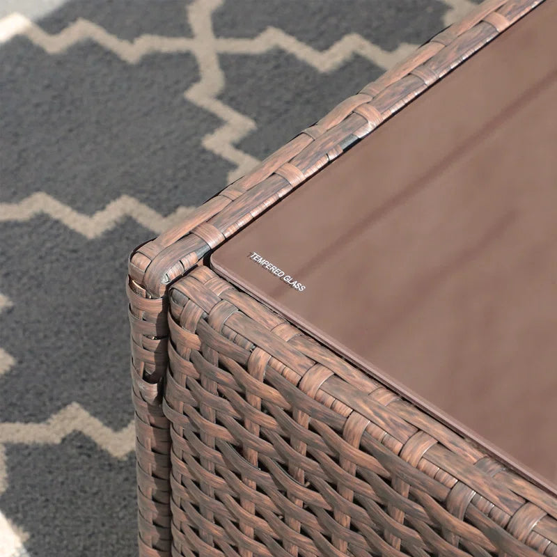 Caydin 5 Person Modular Patio Conversation Set Fire Pit