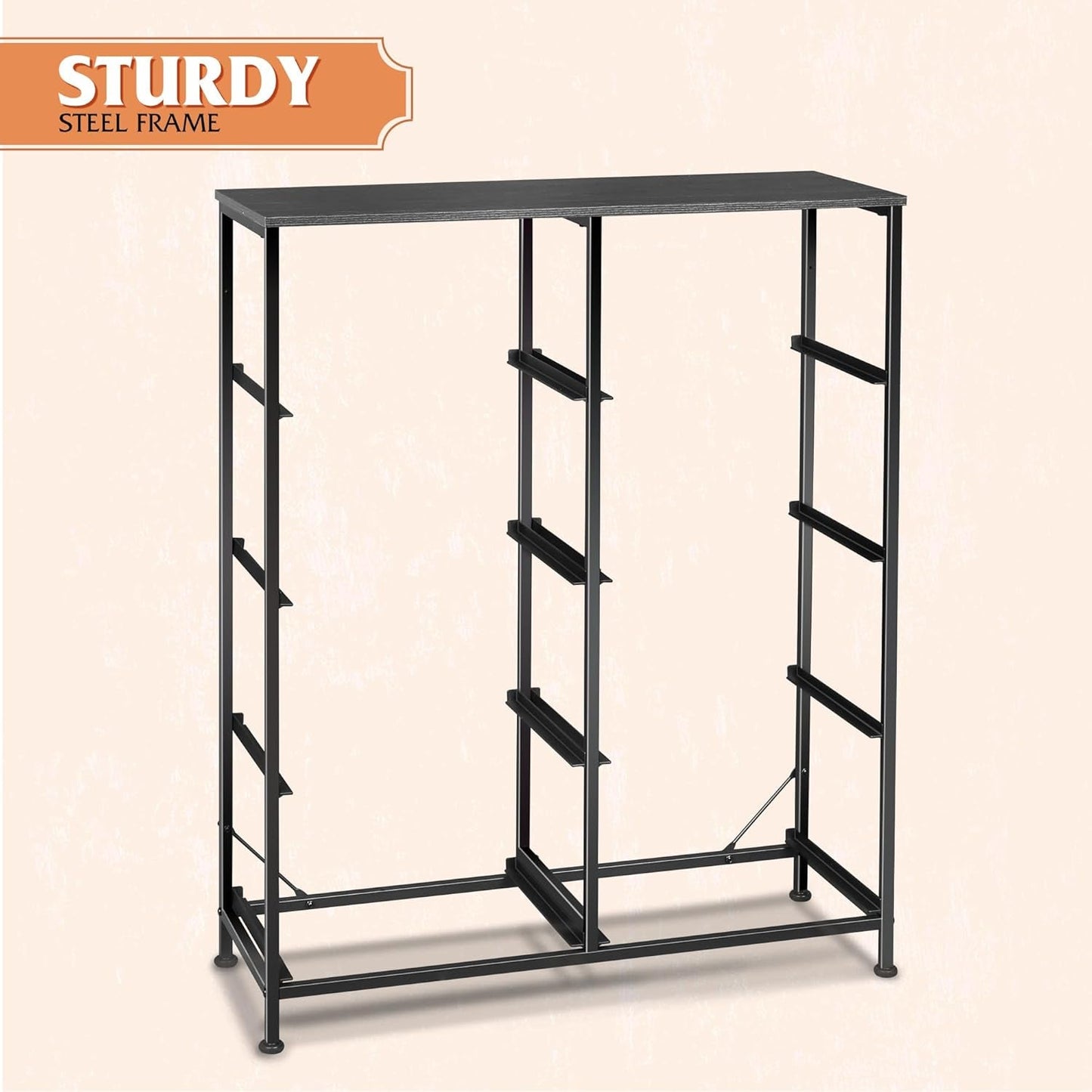 Tall Fabric Dresser With 8 Drawers In Charcoal Black Wood Grain