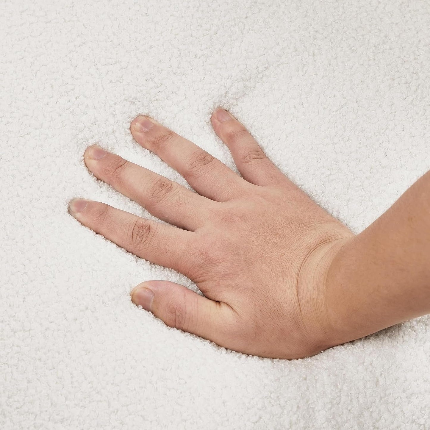 Ivory Boucle Accent Chairs Set Of 2 With Gold Legs