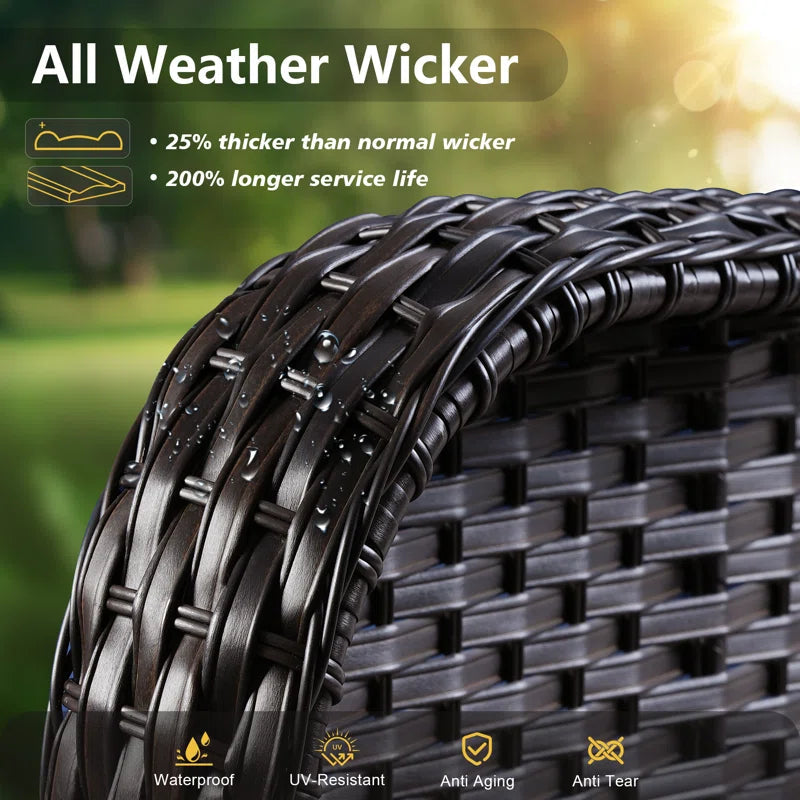 Patio Outdoor Rattan 5 Piece Seating Group With Cushions