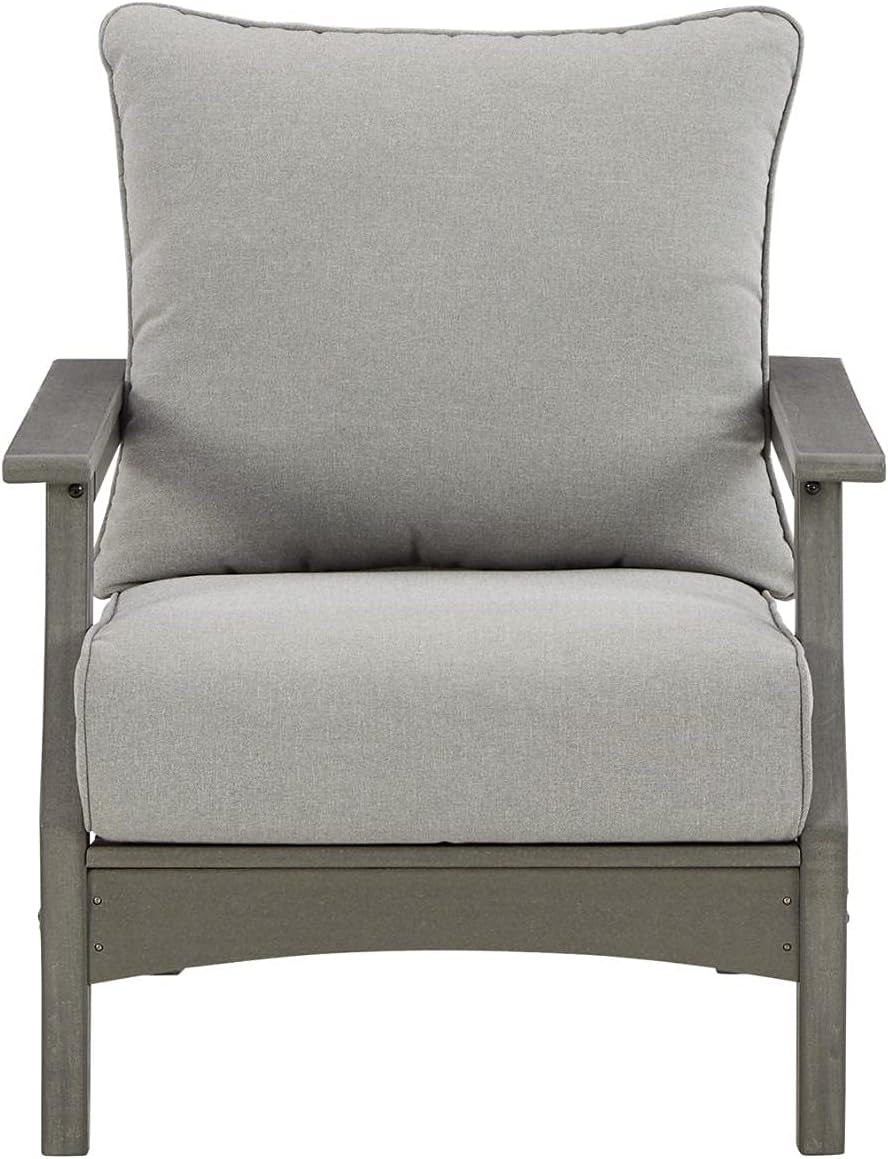 Cushioned Outdoor Lounge Chairs Set of Two Gray