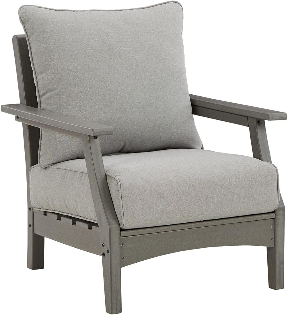 Cushioned Outdoor Lounge Chairs Set of Two Gray