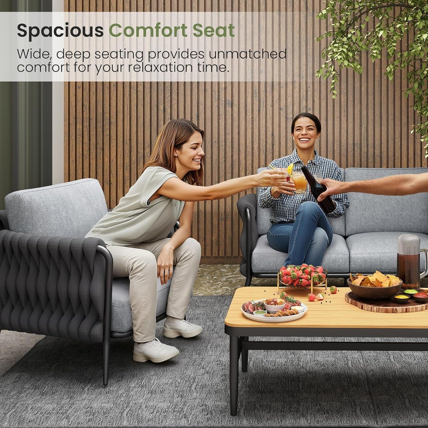 Stylish Outdoor Patio Furniture Set with Waterproof Cushions