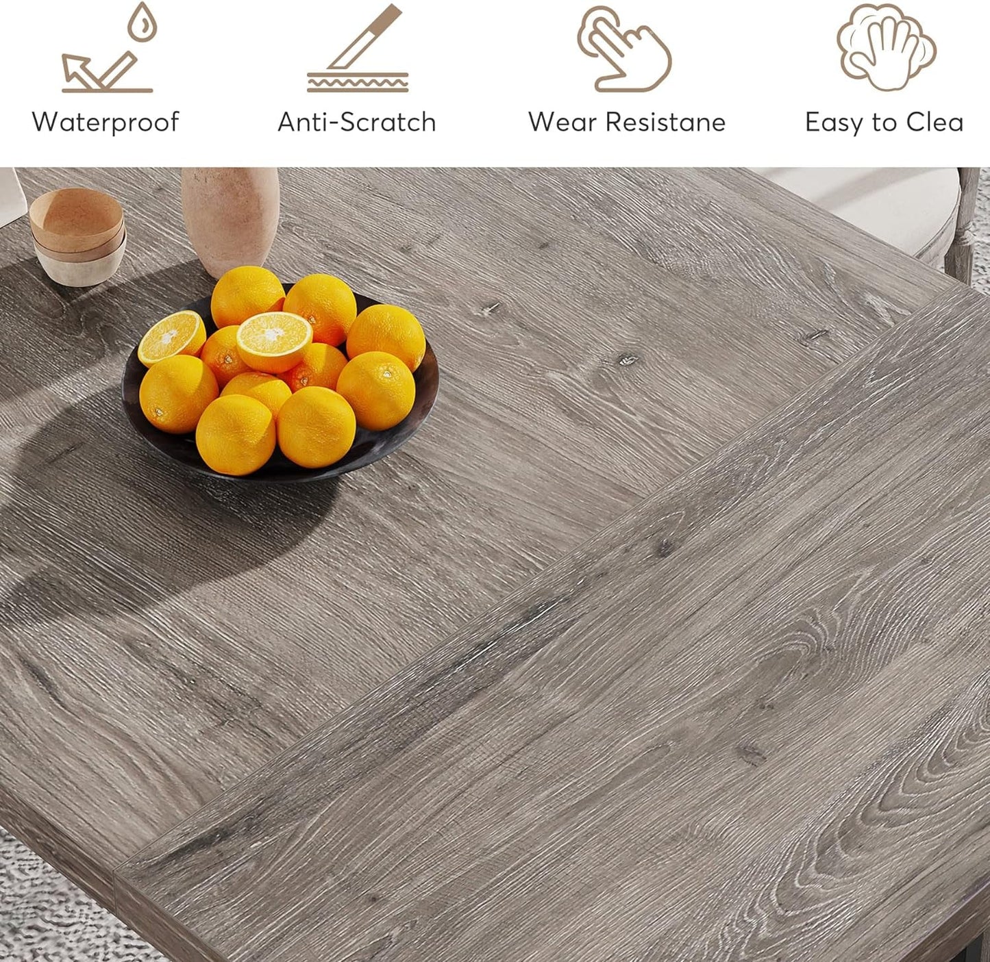 71 Inch Large Dining Table Rustic Farmhouse Style For 6 To 8