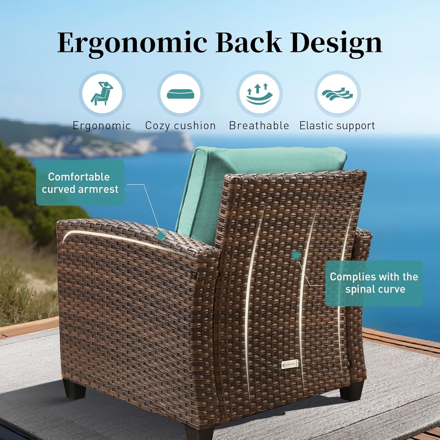 Brown Wicker Patio Furniture Set With Fire Pit Table