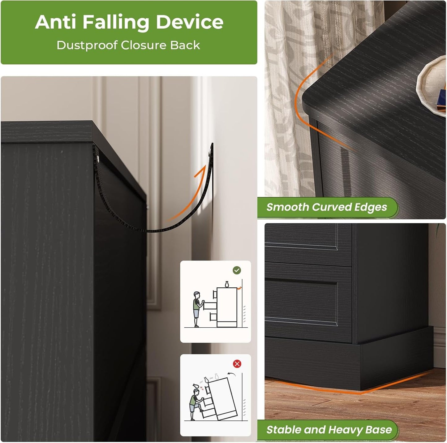 51.2 Inch Wide Dresser With Charging Station For Bedroom