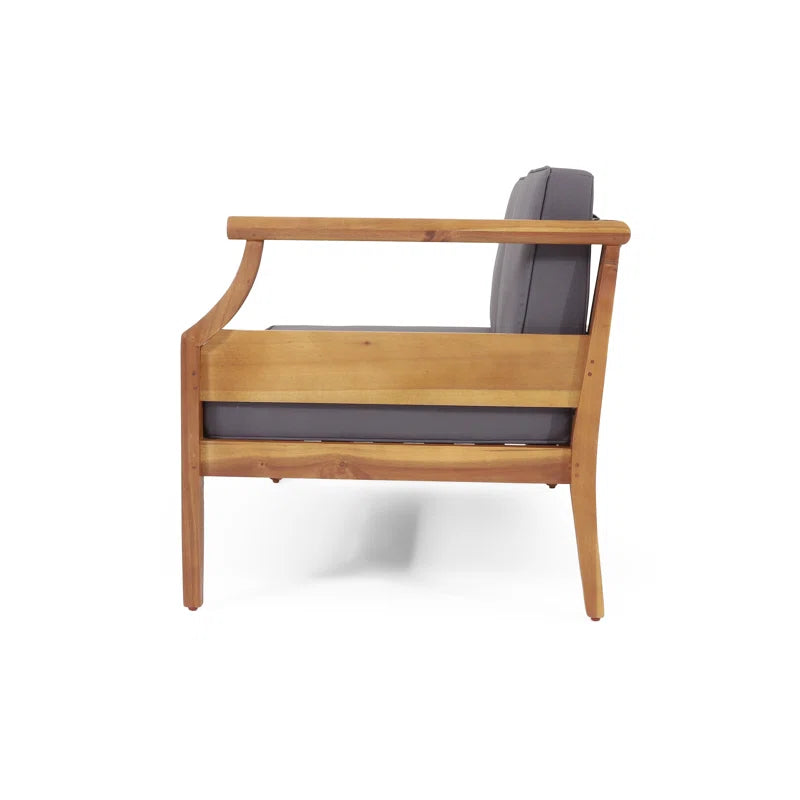 Acacia Wood Five Person Modular Patio Conversation Cushions