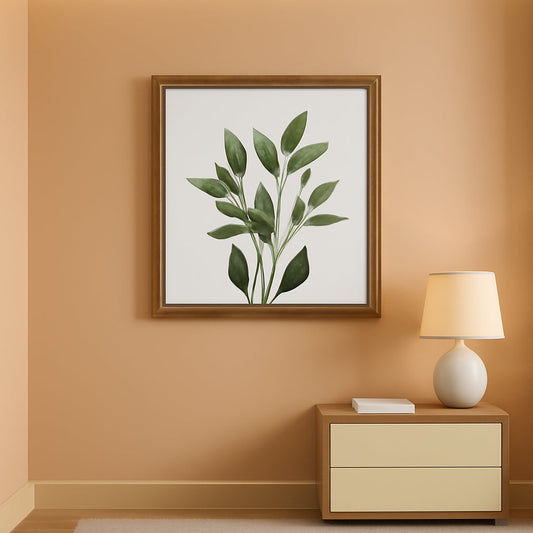 Botanical Framed Wall Art Set of 4 10x10 Walnut Frames