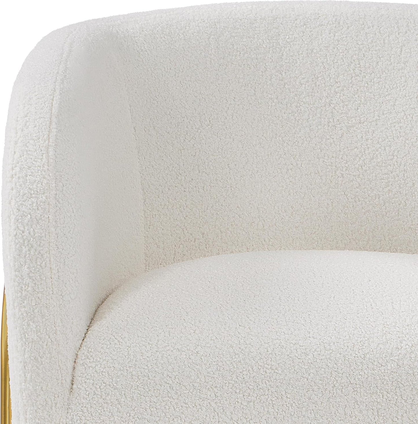 Ivory Boucle Accent Chairs Set Of 2 With Gold Legs
