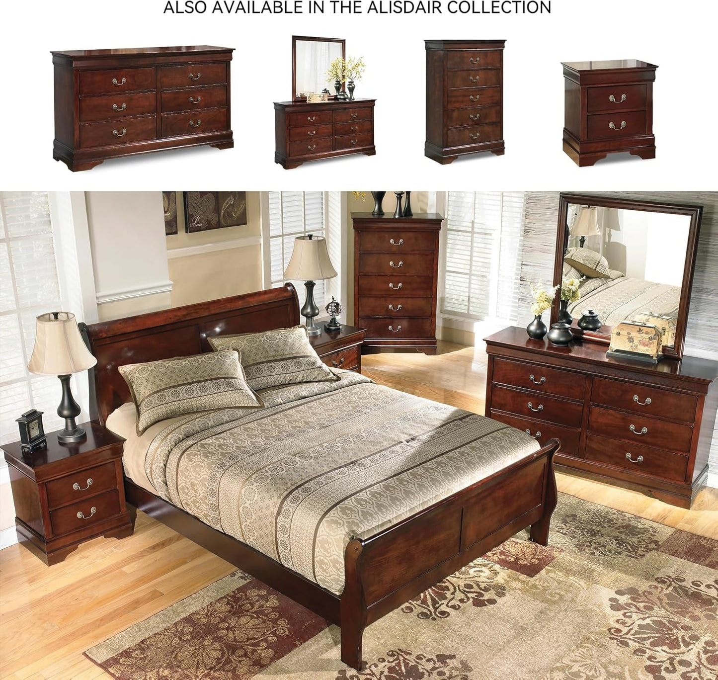 Alisdair Traditional Dark Brown Six Drawer Dresser