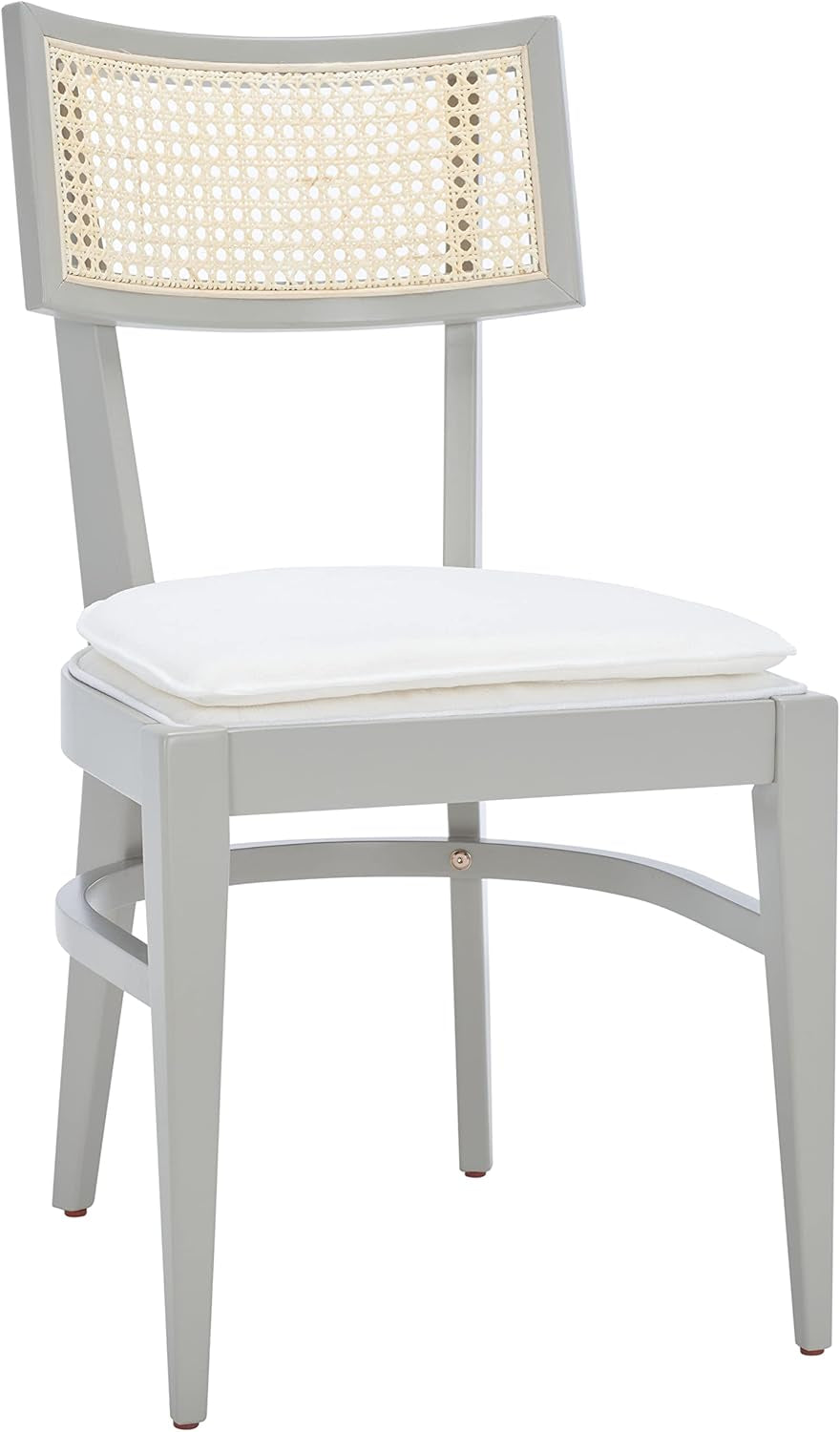 Coastal Grey Cane Seat Cushion Dining Chair For Kitchen