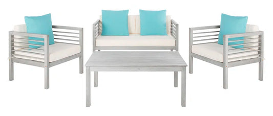 Outdoor Weatherproof 4 Piece Patio Sofa Set With Cushions