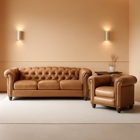 Two Piece Air Leather Sofa Set For Living Room Home Decor