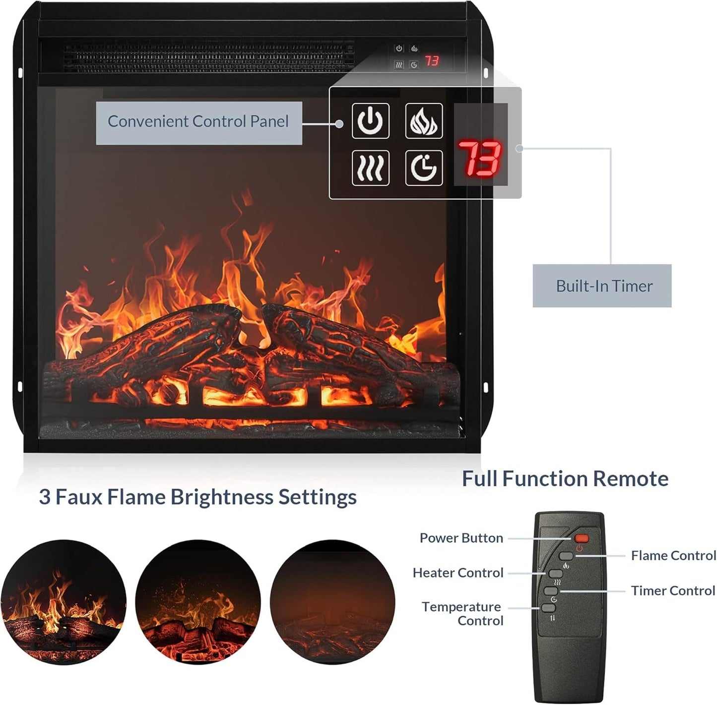 47 Inch Rustic Grey Fireplace TV Stand For 50 Inch TV