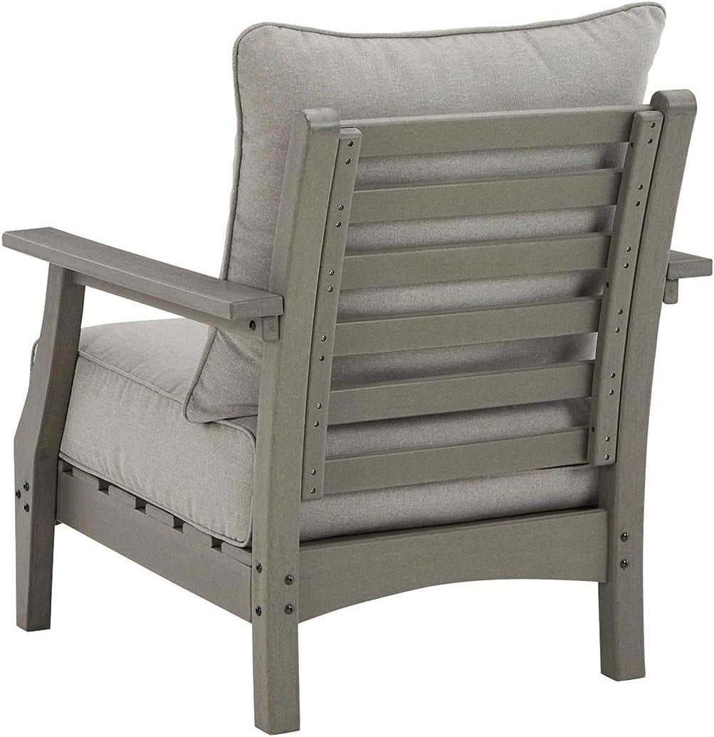 Cushioned Outdoor Lounge Chairs Set of Two Gray