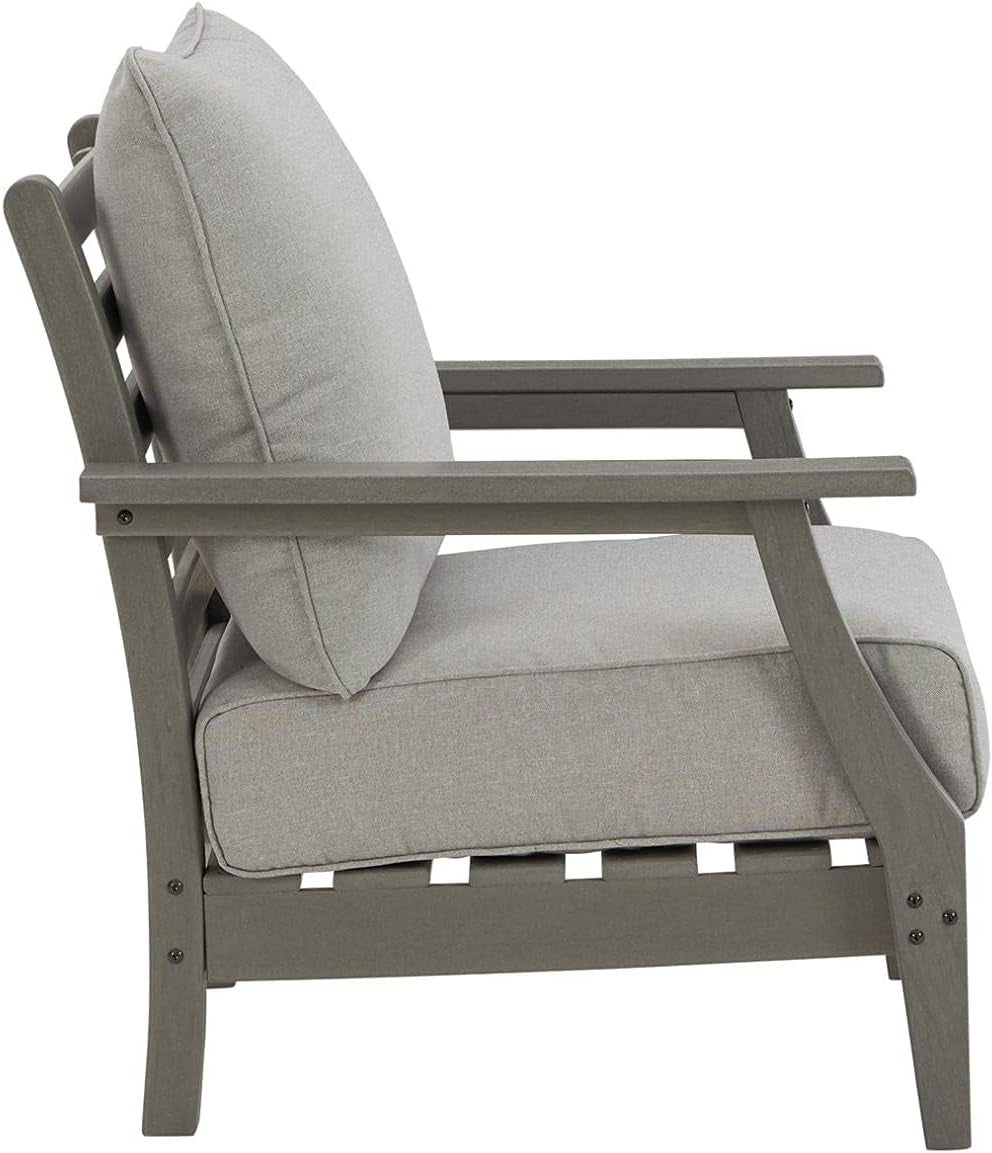 Cushioned Outdoor Lounge Chairs Set of Two Gray