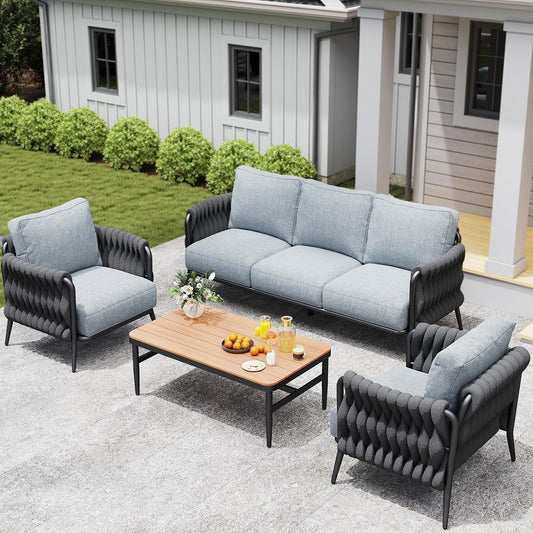 Stylish Outdoor Patio Furniture Set with Waterproof Cushions