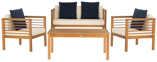 Outdoor Weatherproof 4 Piece Patio Sofa Set With Cushions