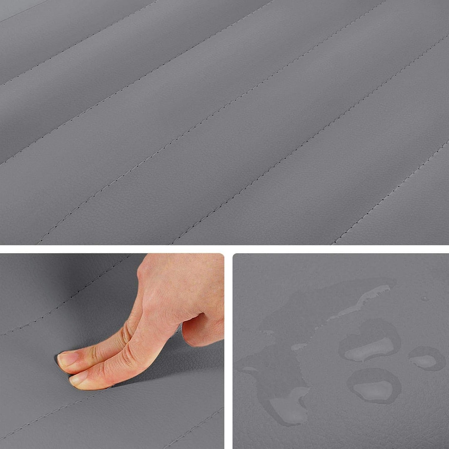 Grey PU Leather Armless Office Chair Height Adjustment