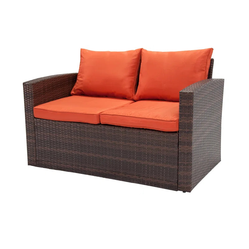 Outdoor Wicker 7 Person Seating Group With Cushions