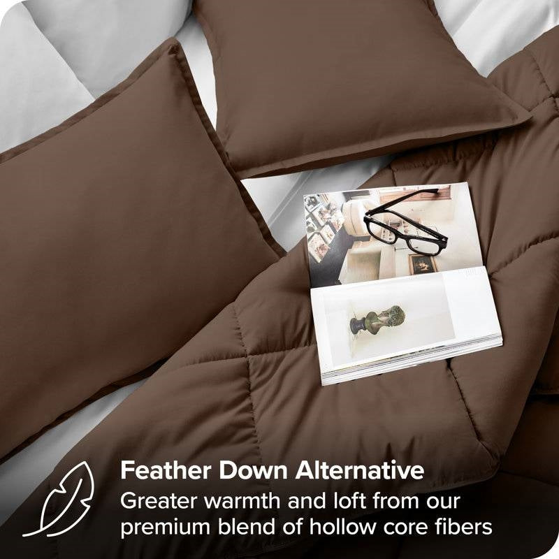 King / CAL King 3-Piece Down Alternative Comforter Set in Chocolate Brown