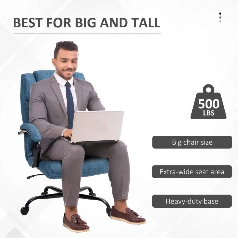 Denim Blue Big/Tall Adjustable Height Office Chair - 500 lbs. Weight Capacity