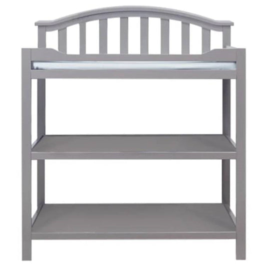 SF Home Baby Toddler Changing Table in Grey Wood Finish with Changing Pad