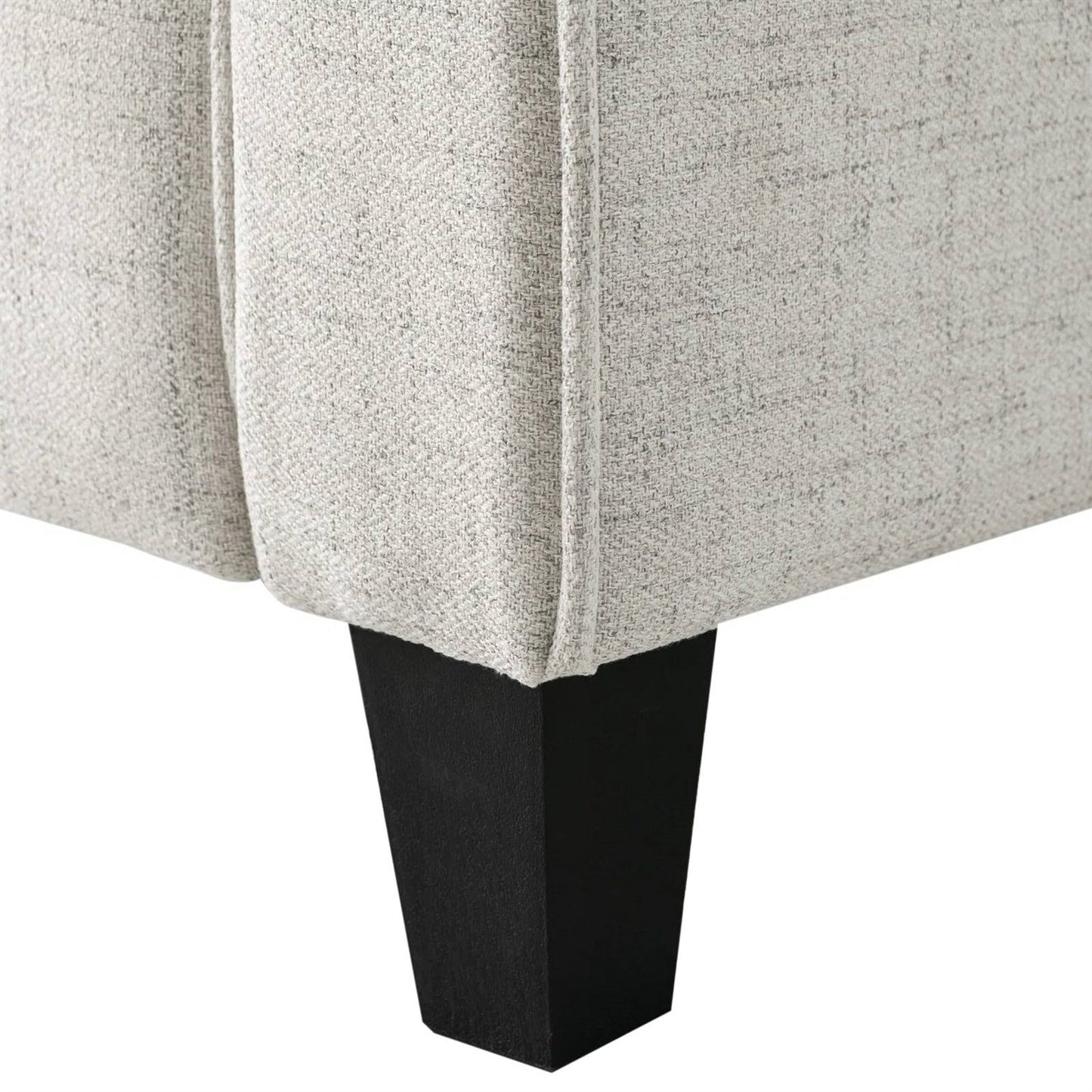 Modern 3-Seater Upholstered Sofa in Cream Microfiber with Button Tufted Cushions