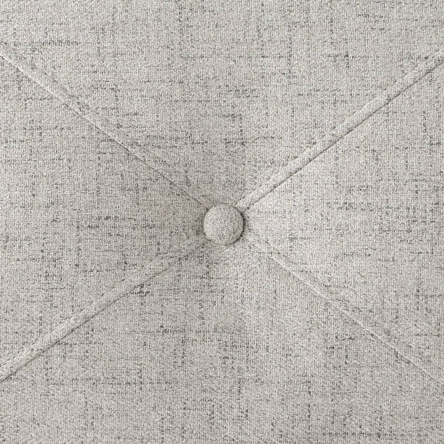 Modern 3-Seater Upholstered Sofa in Cream Microfiber with Button Tufted Cushions