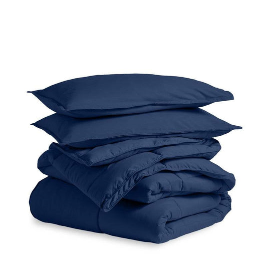 Twin/Twin XL size Super Soft Down Alternative Comforter Set in Navy Blue