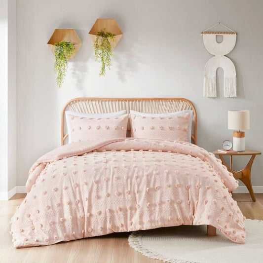 Twin/Twin XL 2-Piece Pink Pompom Hypoallergenic Microfiber Comforter Set