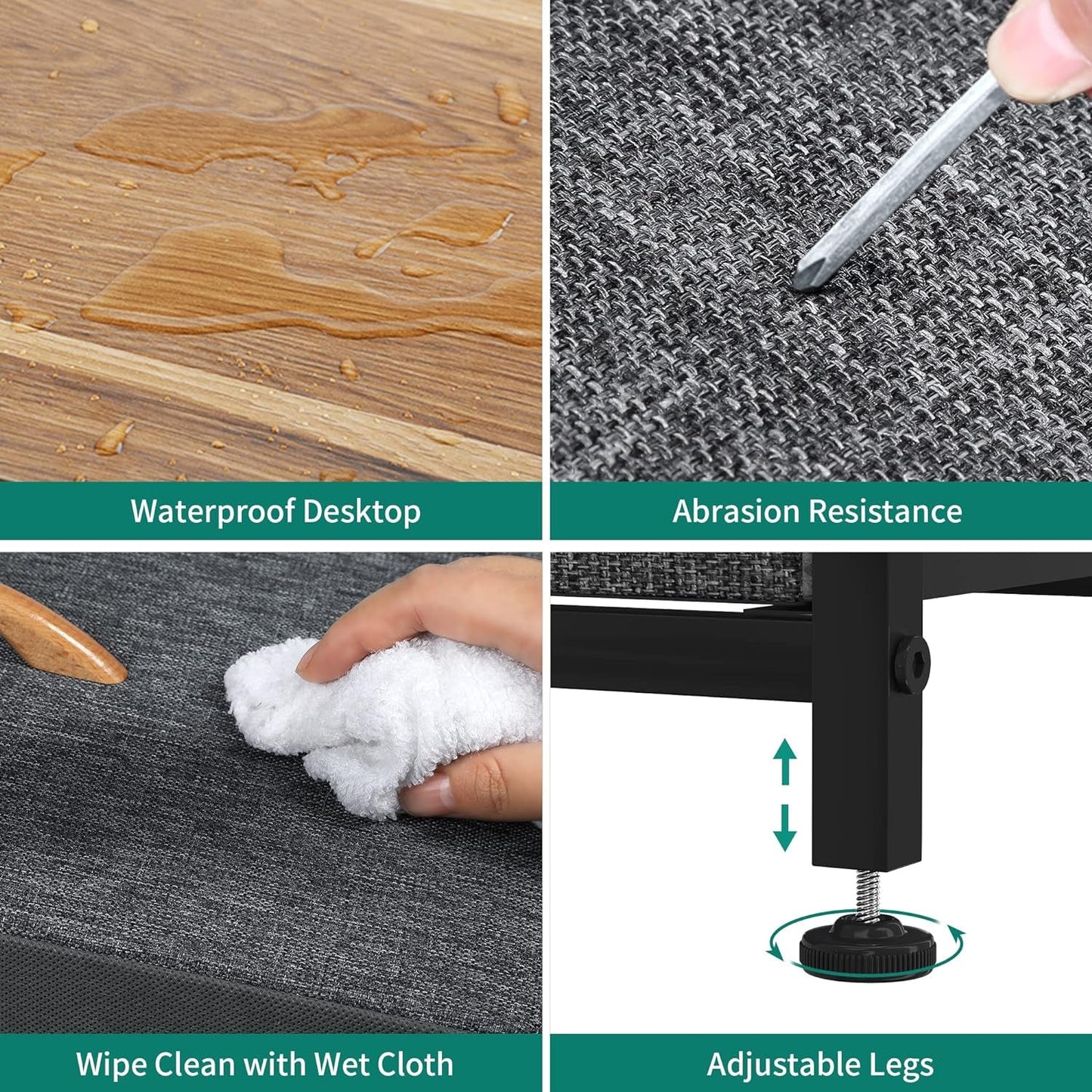 5-Drawer Fabric Storage Dresser With Wooden Top For Bedroom