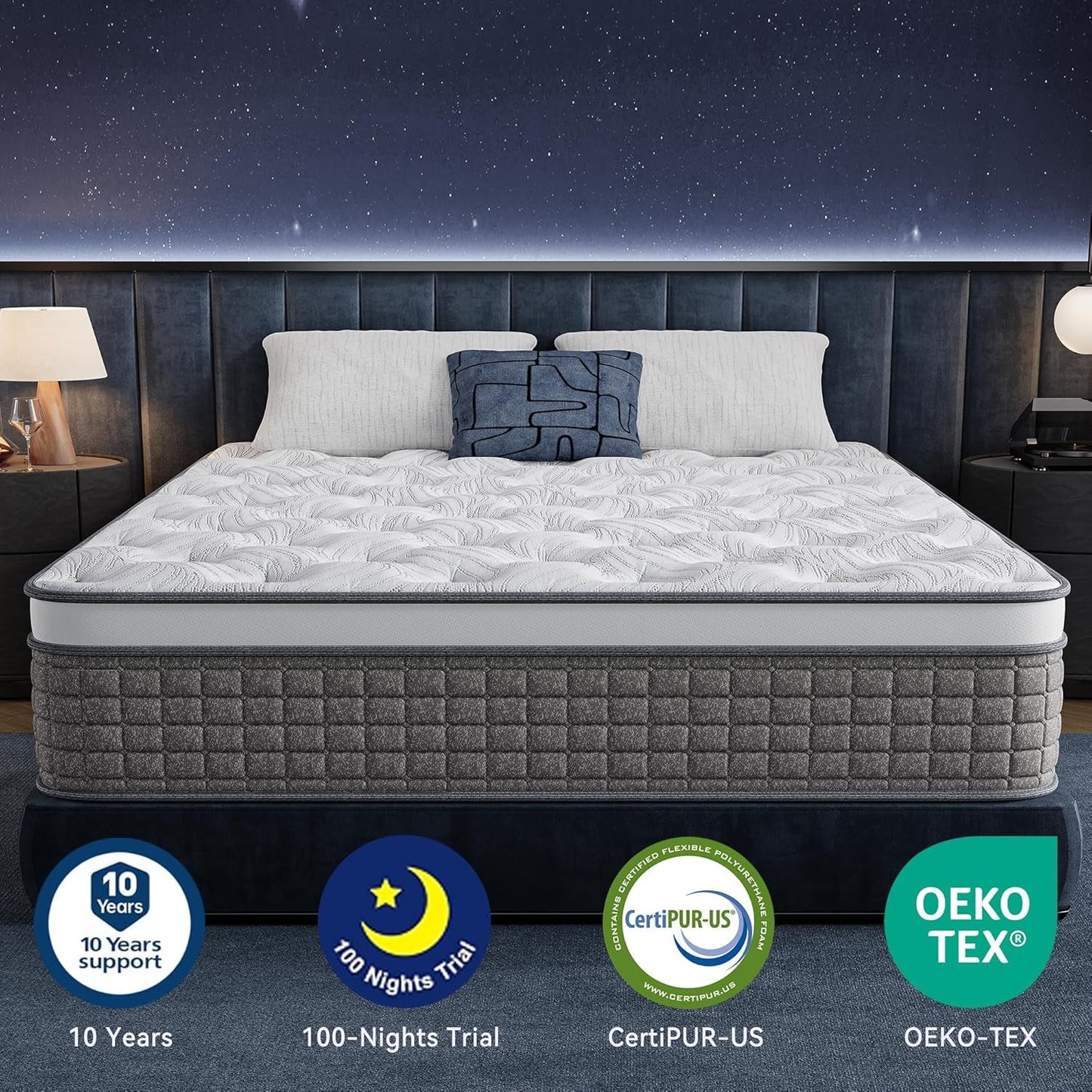 Queen Size Hybrid Mattress Memory Foam EdgeSupport