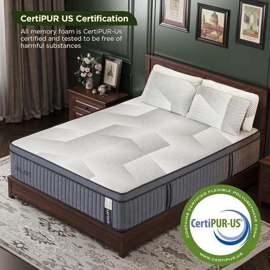 Queen Hybrid Memory Foam Mattress 14 Inch