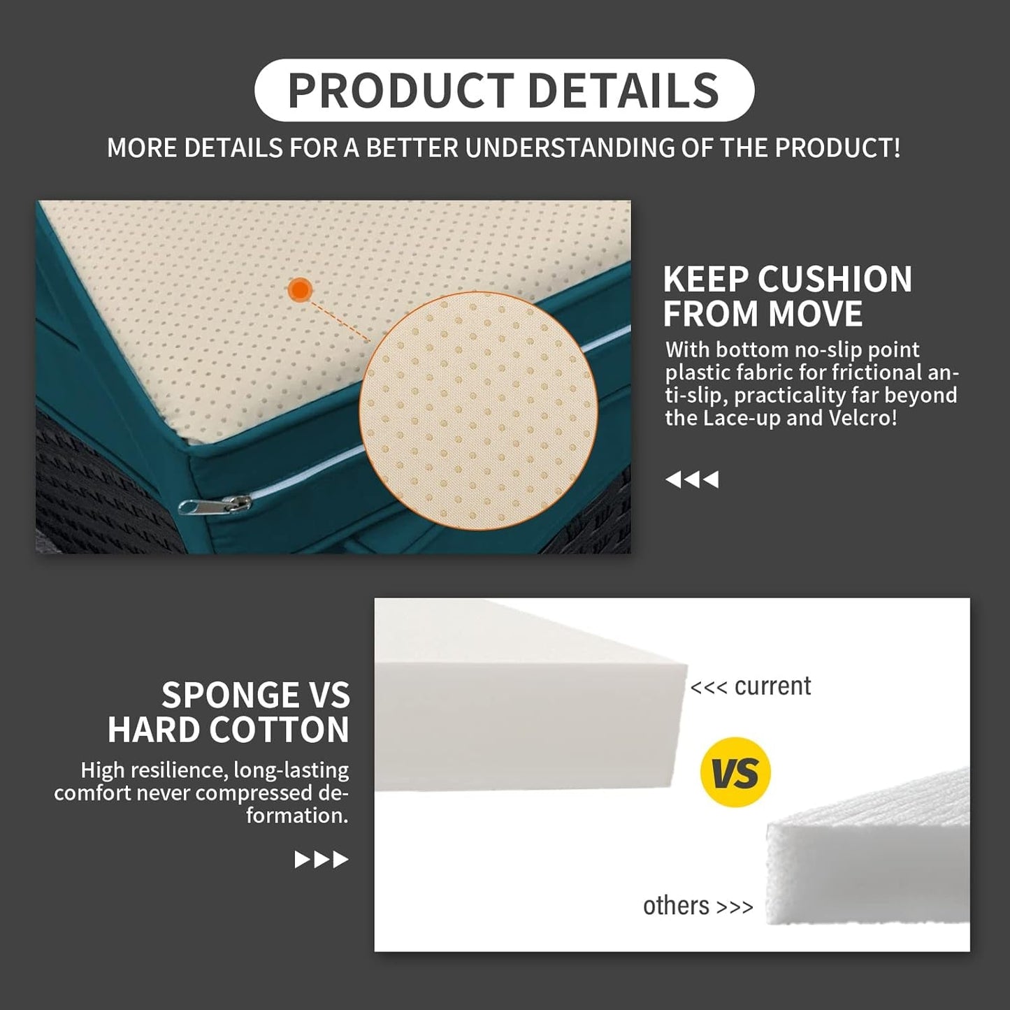 Patio Furniture Set 6 Pieces Peacock Blue Cushions Included