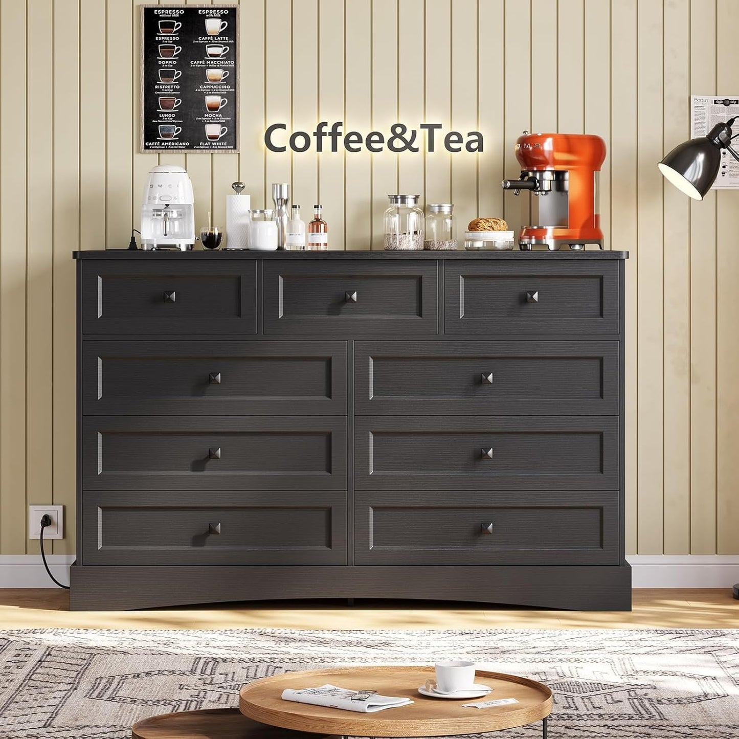 51.2 Inch Wide Dresser With Charging Station For Bedroom
