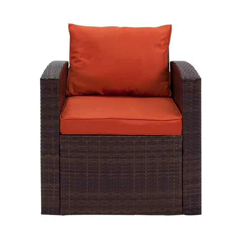 Outdoor Wicker 7 Person Seating Group With Cushions